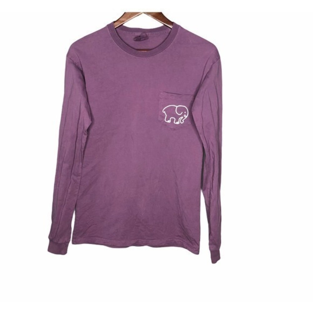 Ivory Ella purple long sleeve crew neck t-shirt elephant spell out